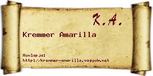 Kremmer Amarilla névjegykártya